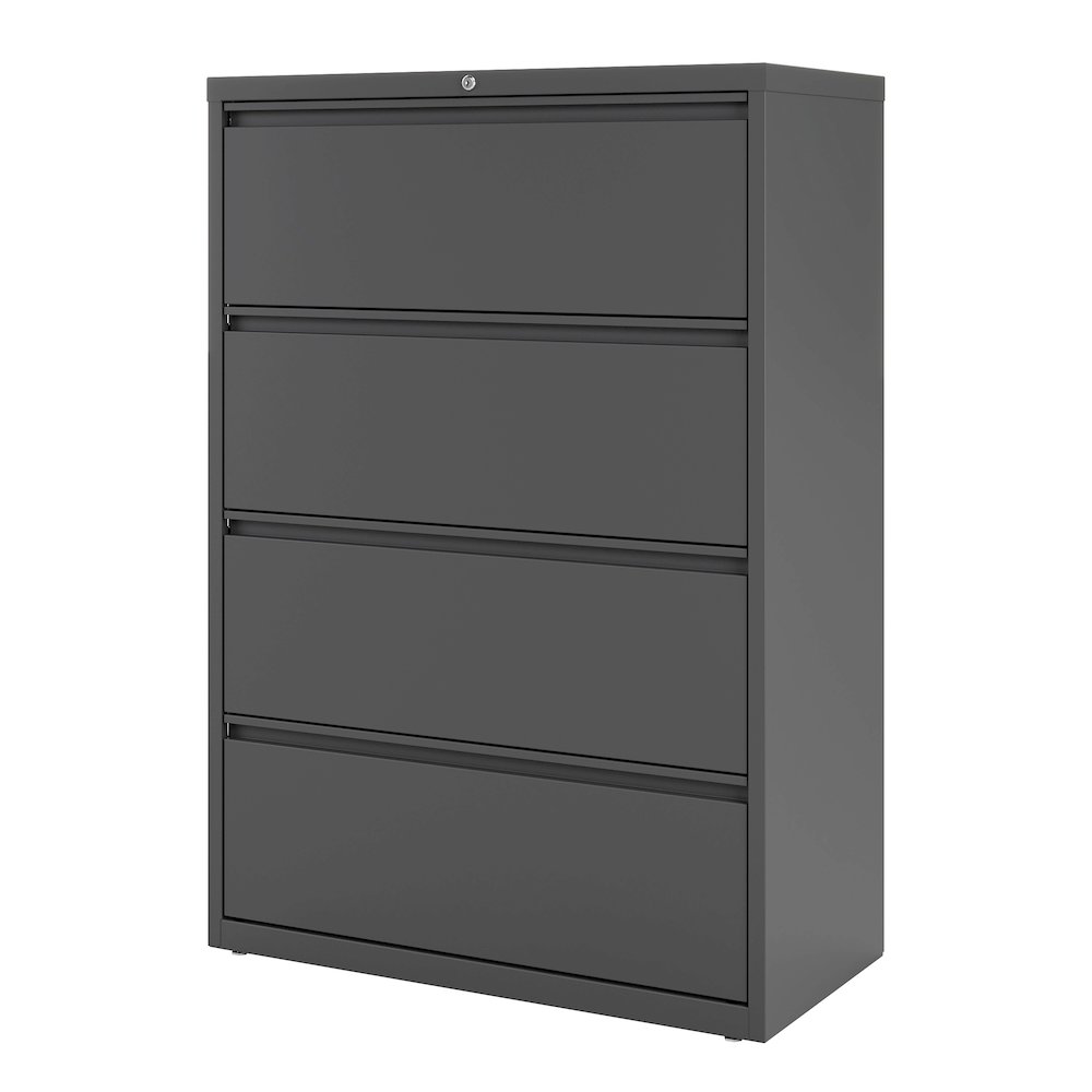 Hirsh 36 Inch Wide 4 Drawer Metal Lateral File Cabinet, Charcoal. Picture 4