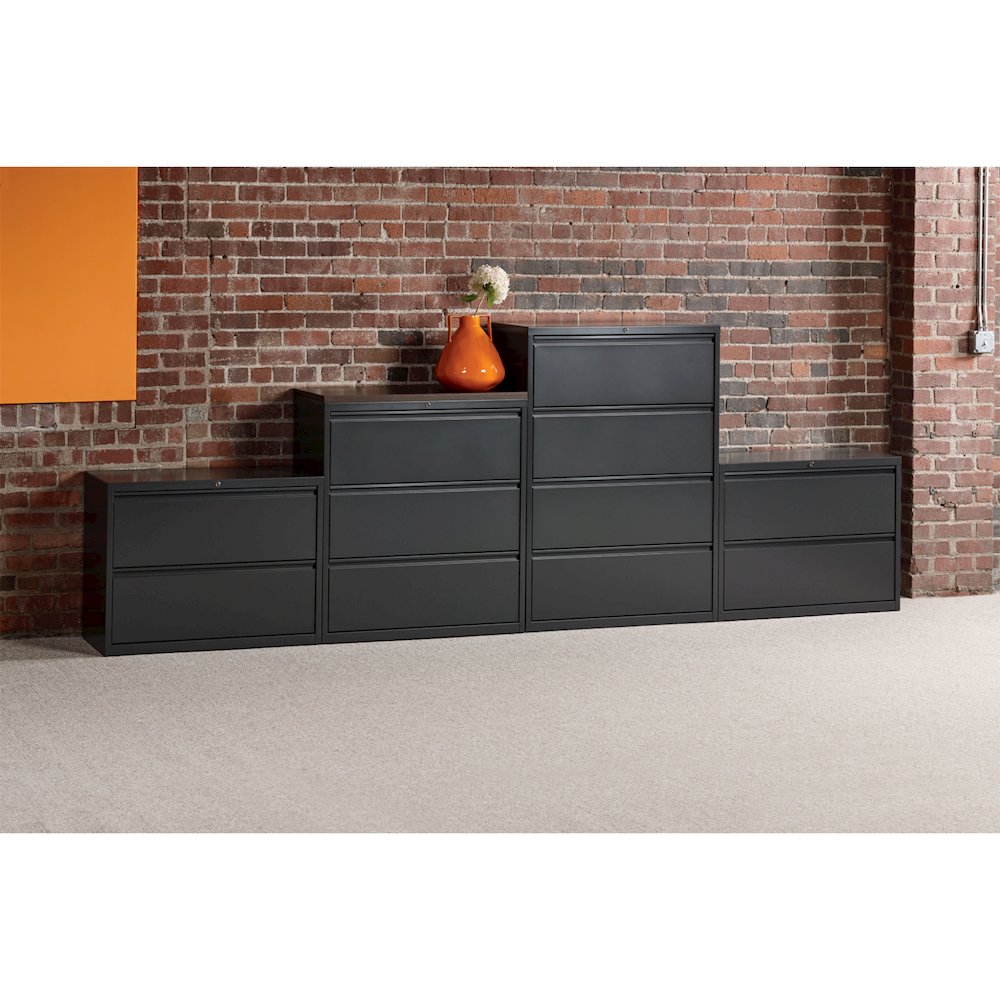 Hirsh 36 Inch Wide 3 Drawer Metal Lateral File Cabinet, Charcoal. Picture 6