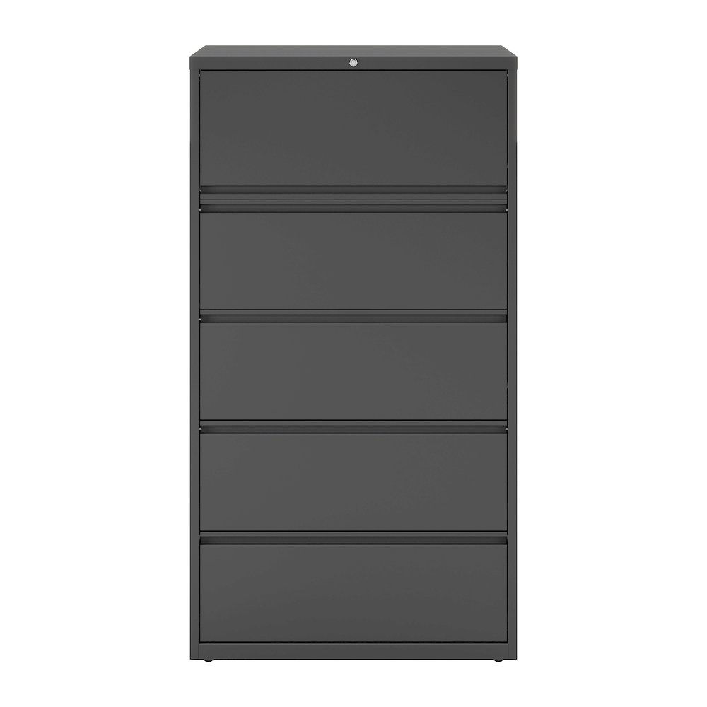 Hirsh 36 Inch Wide 5 Drawer Metal Lateral File Cabinet, Charcoal. Picture 3