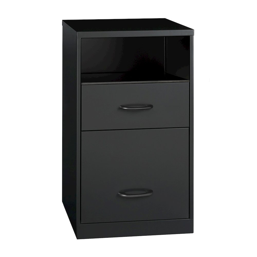 Space Solutions 18" Deep 2 Drawer Organizer Filing Cabinet, Shelf, Black. Picture 9