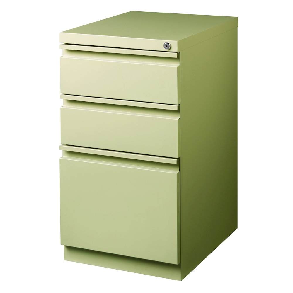 Hirsh 20" Deep Mobile Pedestal File Cabinet 3 Drawer Box-Box-File, Putty. Picture 4