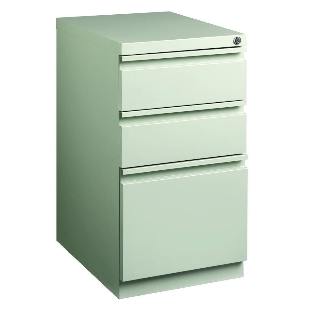 Hirsh 20" Deep Mobile Pedestal File Cabinet 3 Drawer Box-Box-File, Light Gray. Picture 1