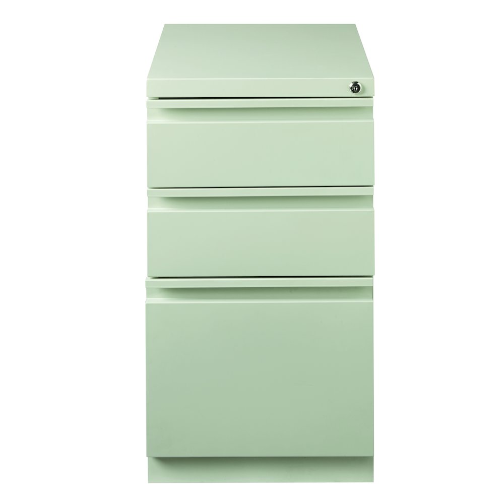 Hirsh 20" Deep Mobile Pedestal File Cabinet 3 Drawer Box-Box-File, Light Gray. Picture 3