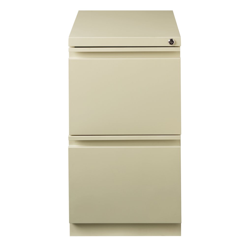 Hirsh 20" Deep Mobile Pedestal File Cabinet 2 Drawer File-File, Putty. Picture 1
