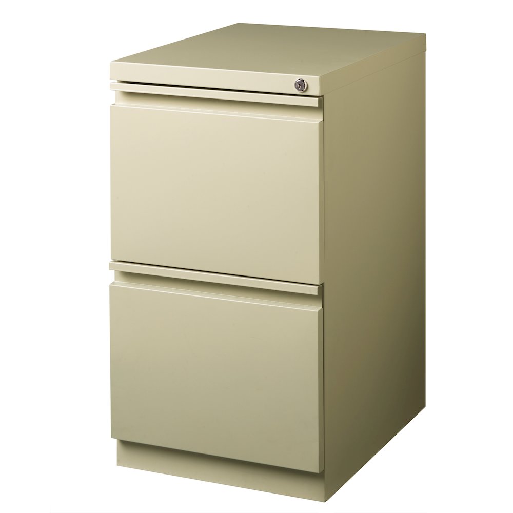 Hirsh 20" Deep Mobile Pedestal File Cabinet 2 Drawer File-File, Putty. Picture 2