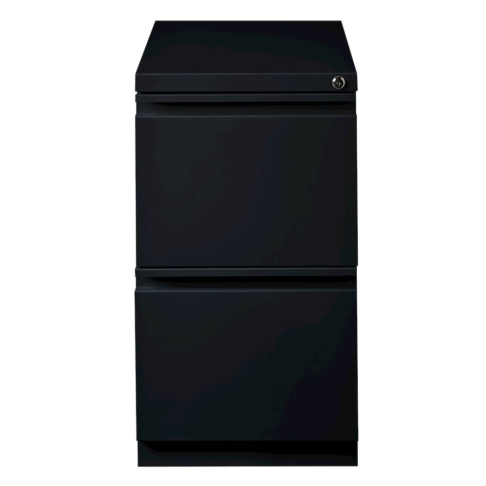 Hirsh 20" Deep Mobile Pedestal File Cabinet 2 Drawer File-File, Black. Picture 1