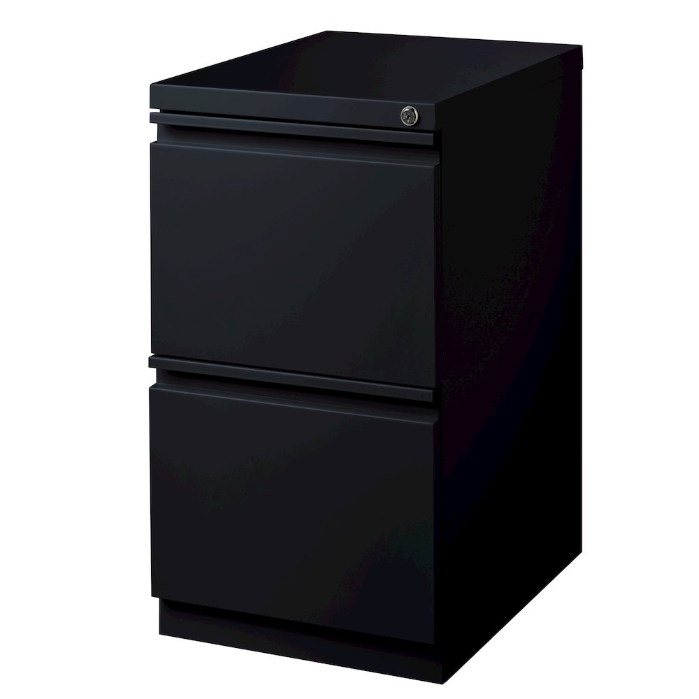 Hirsh 20" Deep Mobile Pedestal File Cabinet 2 Drawer File-File, Black. Picture 2