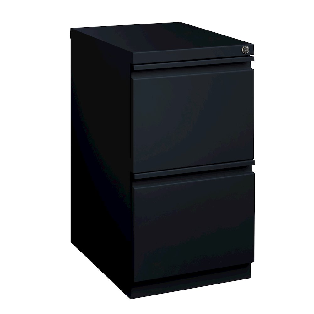 Hirsh 20" Deep Mobile Pedestal File Cabinet 2 Drawer File-File, Black. Picture 19