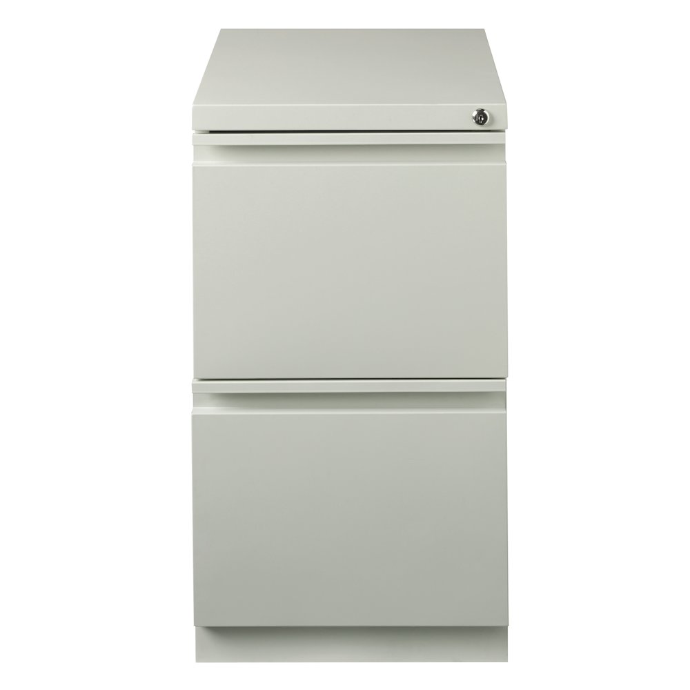 Hirsh 20" Deep Mobile Pedestal File Cabinet 2 Drawer File-File, Light Gray. Picture 1