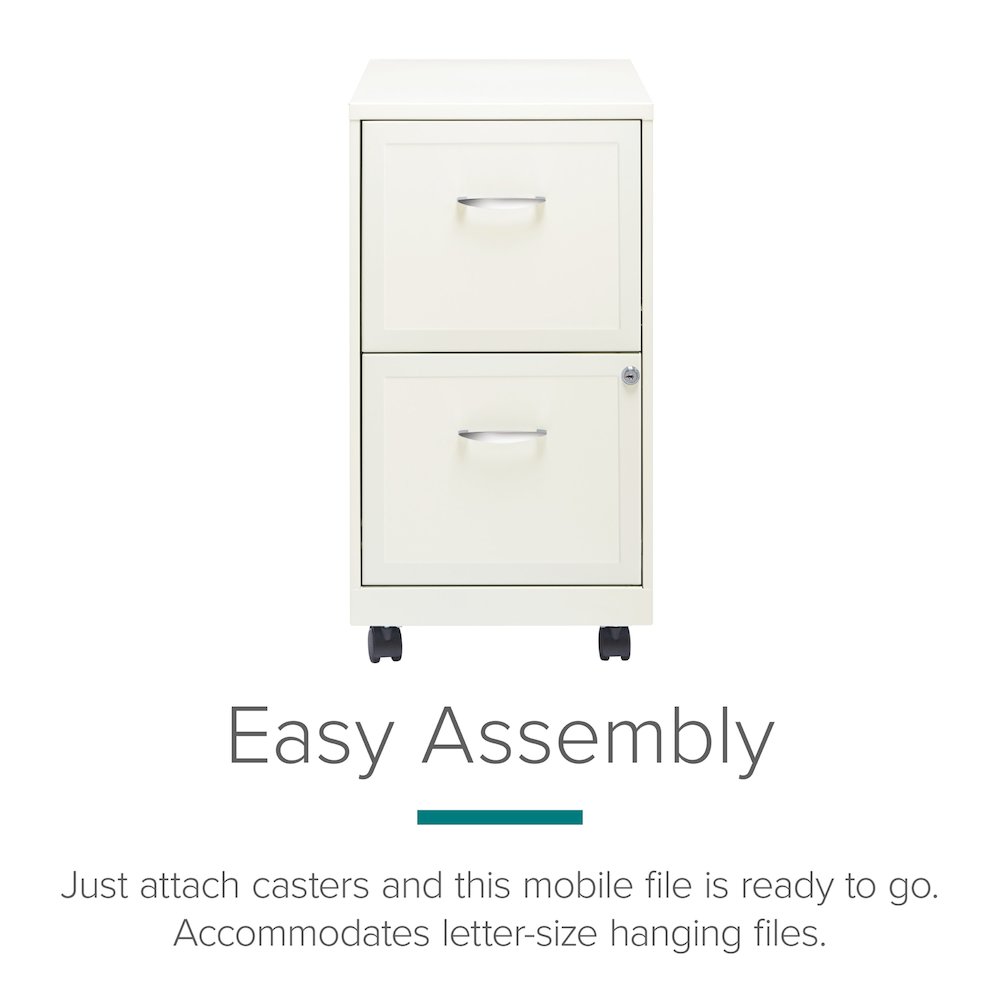 Space Solutions 18" Deep 2 Drawer Vertical File Cabinet, Pearl White. Picture 11