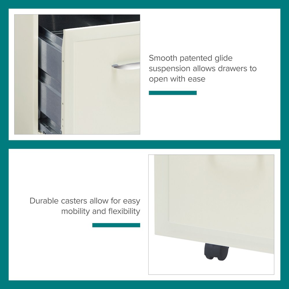 Space Solutions 18" Deep 2 Drawer Vertical File Cabinet, Pearl White. Picture 19