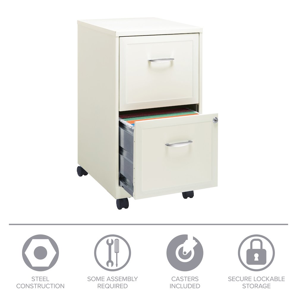 Space Solutions 18" Deep 2 Drawer Vertical File Cabinet, Pearl White. Picture 20
