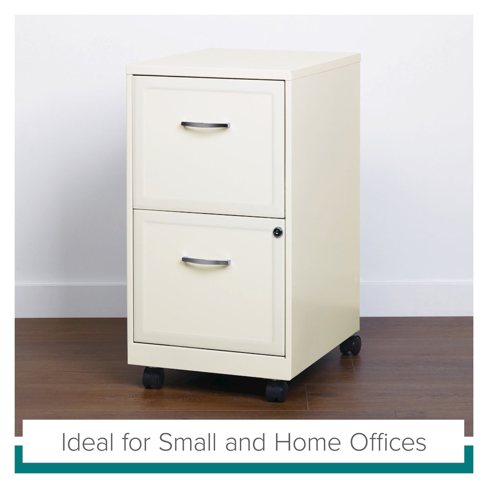 Space Solutions 18" Deep 2 Drawer Vertical File Cabinet, Pearl White. Picture 21