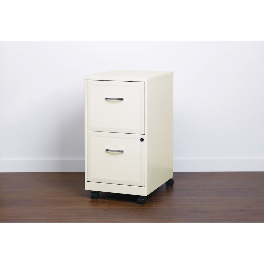 Space Solutions 18" Deep 2 Drawer Vertical File Cabinet, Pearl White. Picture 23