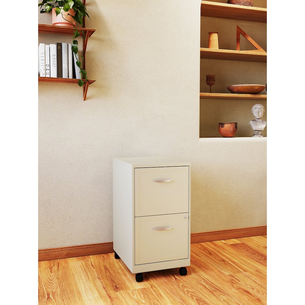 Space Solutions 18" Deep 2 Drawer Vertical File Cabinet, Pearl White. Picture 24