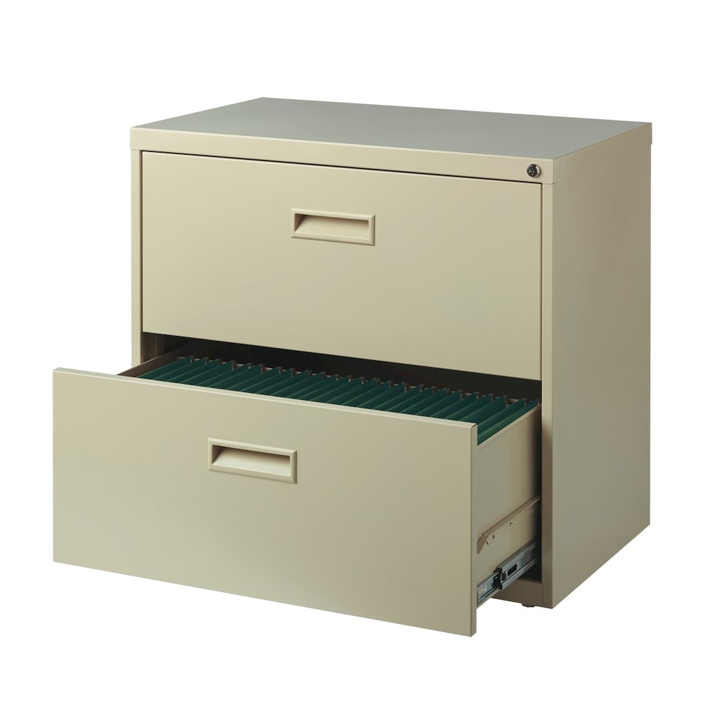 Hirsh 30 inch Wide 2 Drawer Lateral File Cabinet for Home or Office, Putty. Picture 3