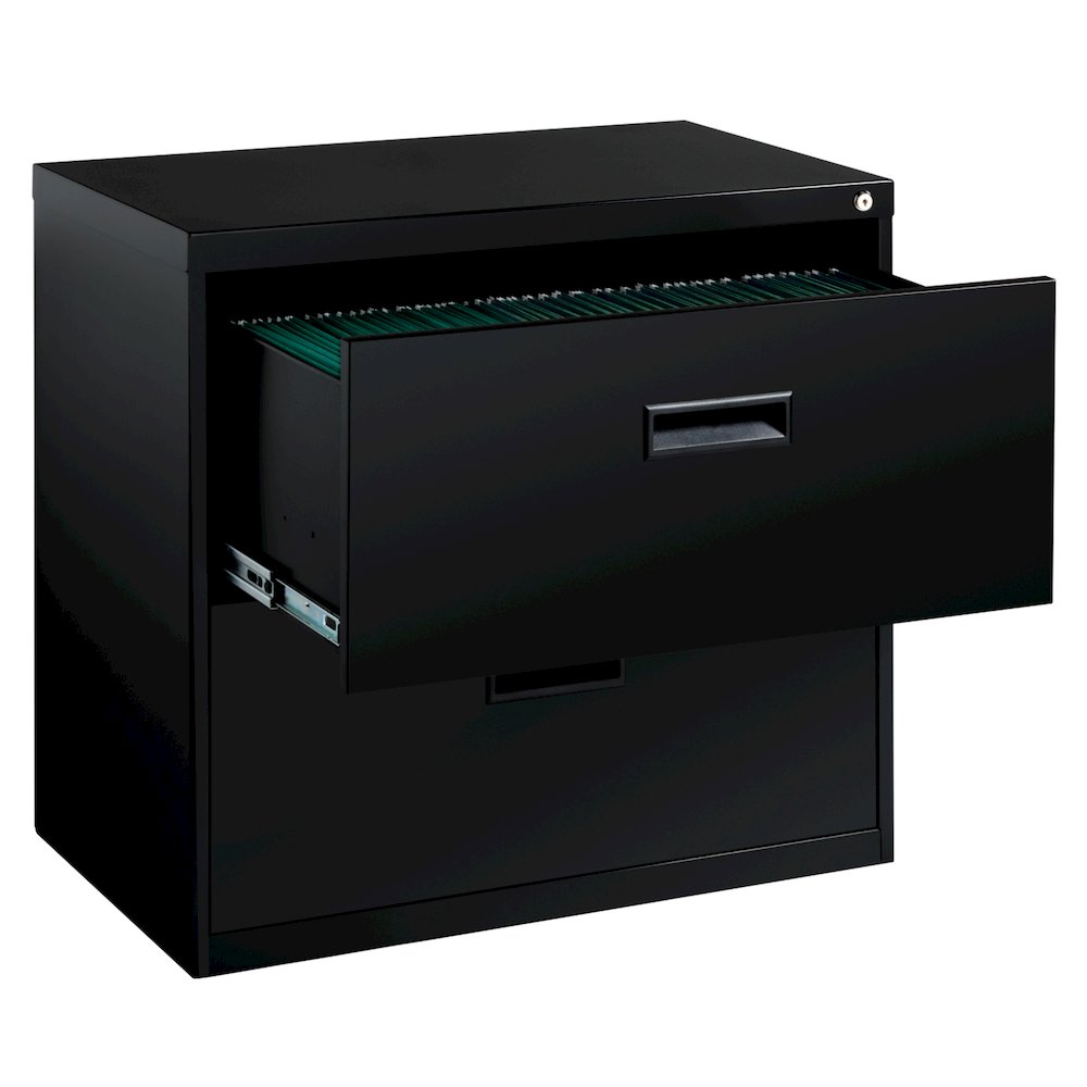 Hirsh 30 inch Wide 2 Drawer Lateral File Cabinet for Home or Office, Black. Picture 3