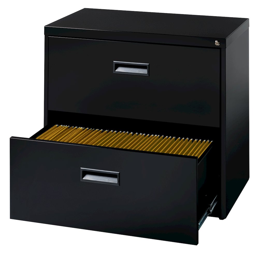 Hirsh 30 inch Wide 2 Drawer Lateral File Cabinet for Home or Office, Black. Picture 8