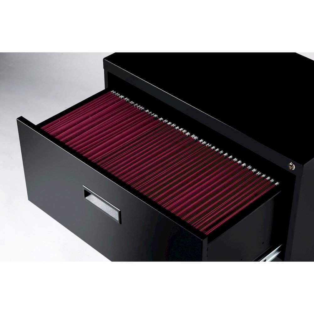 Hirsh 30 inch Wide 2 Drawer Lateral File Cabinet for Home or Office, Black. Picture 4