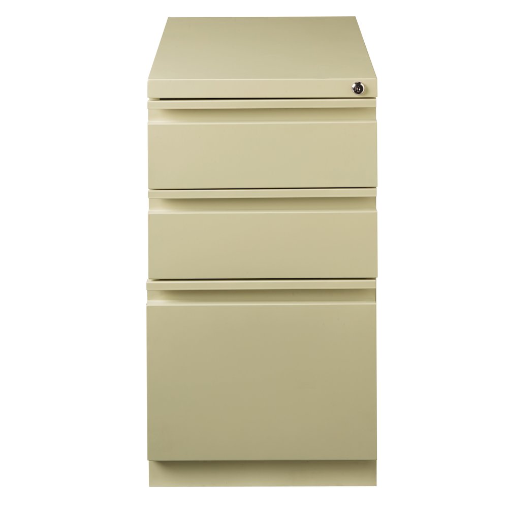 Hirsh 23" Deep Mobile Pedestal File Cabinet 3 Drawer Box-Box-File, Putty. Picture 1