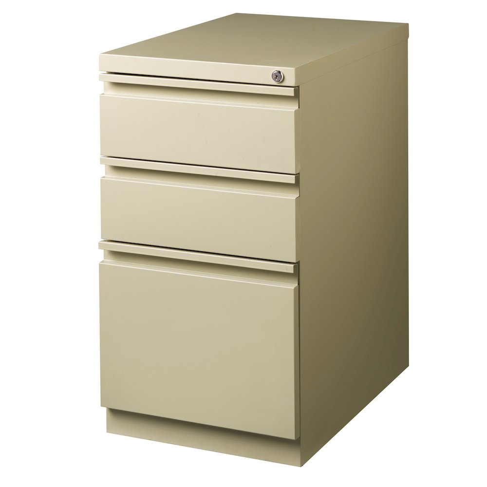 Hirsh 23" Deep Mobile Pedestal File Cabinet 3 Drawer Box-Box-File, Putty. Picture 2