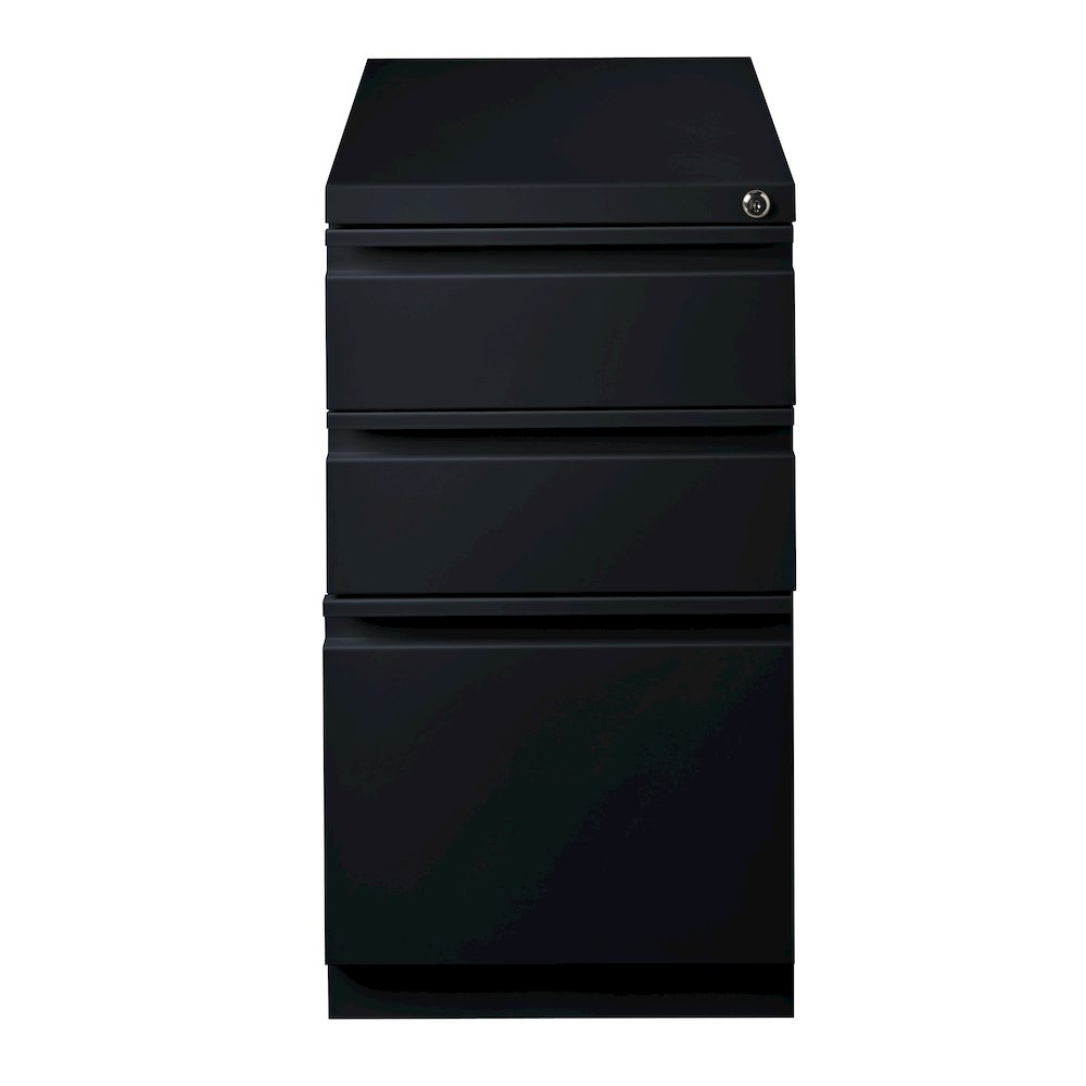 Hirsh 23" Deep Mobile Pedestal File Cabinet 3 Drawer Box-Box-File, Black. Picture 1