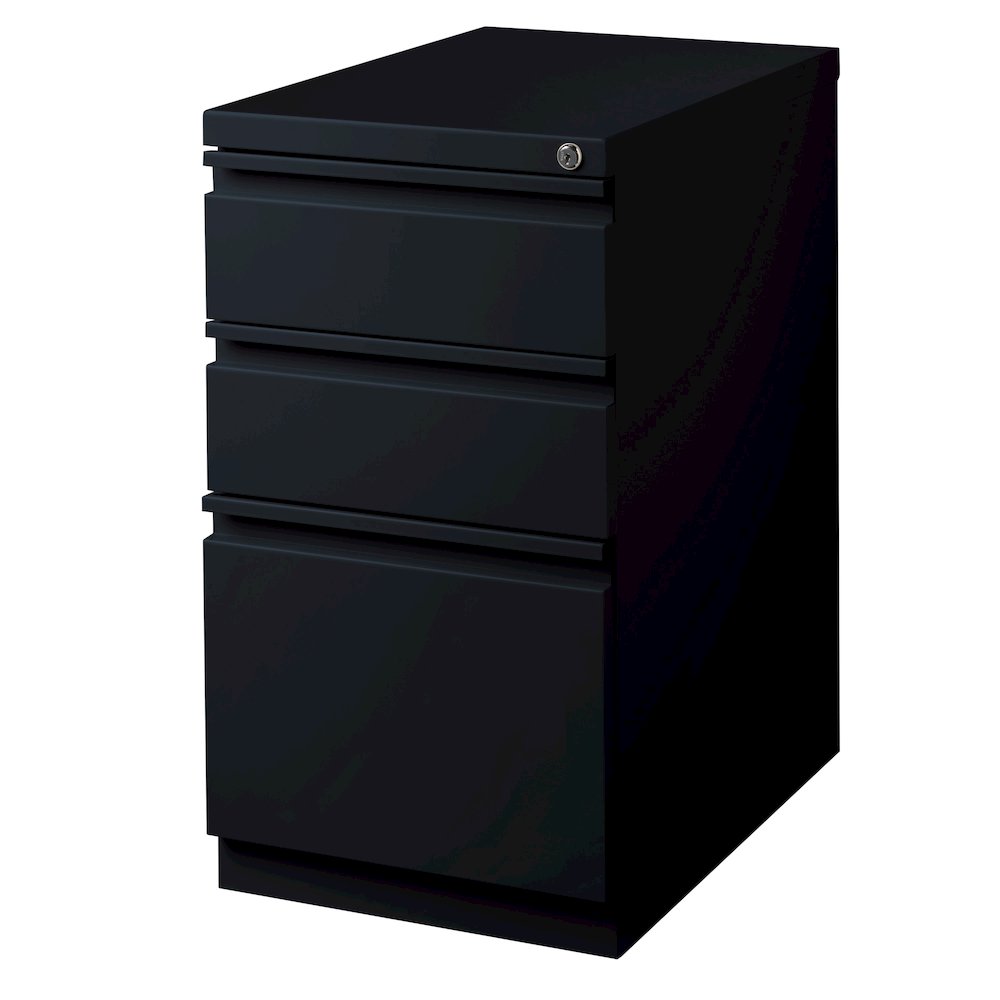 Hirsh 23" Deep Mobile Pedestal File Cabinet 3 Drawer Box-Box-File, Black. Picture 2