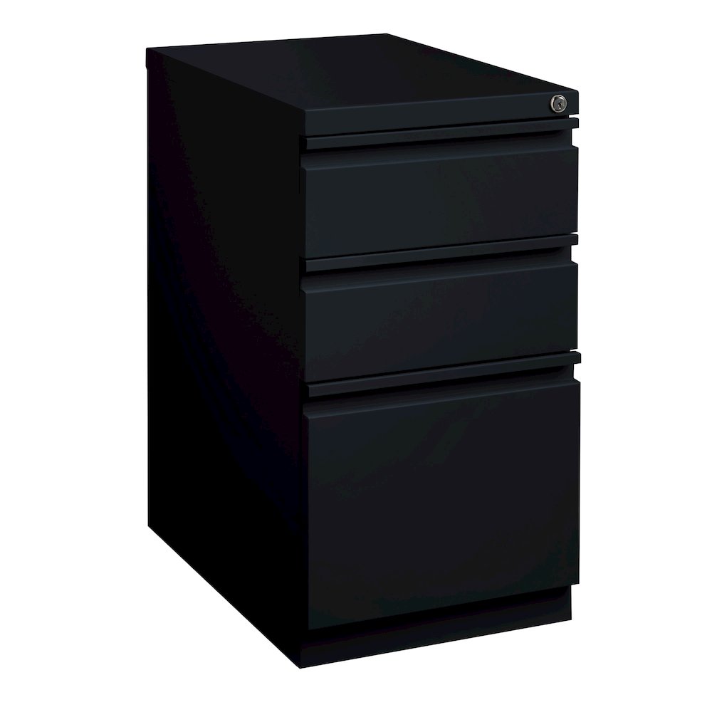 Hirsh 23" Deep Mobile Pedestal File Cabinet 3 Drawer Box-Box-File, Black. Picture 10