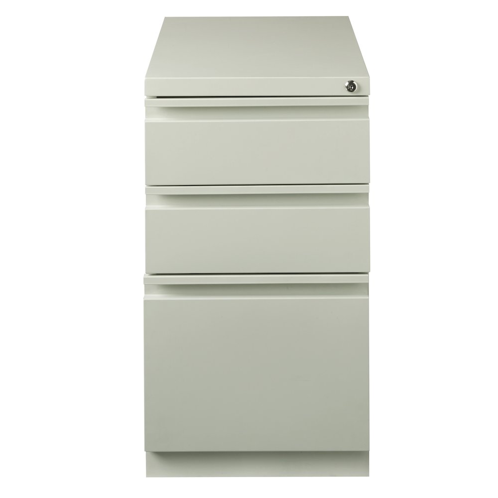 Hirsh 23" Deep Mobile Pedestal File Cabinet 3 Drawer Box-Box-File, Light Gray. Picture 1