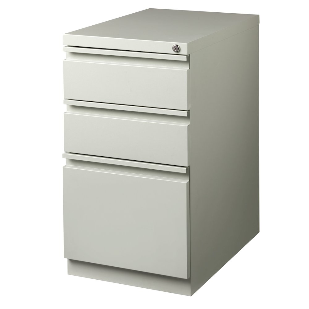 Hirsh 23" Deep Mobile Pedestal File Cabinet 3 Drawer Box-Box-File, Light Gray. Picture 2