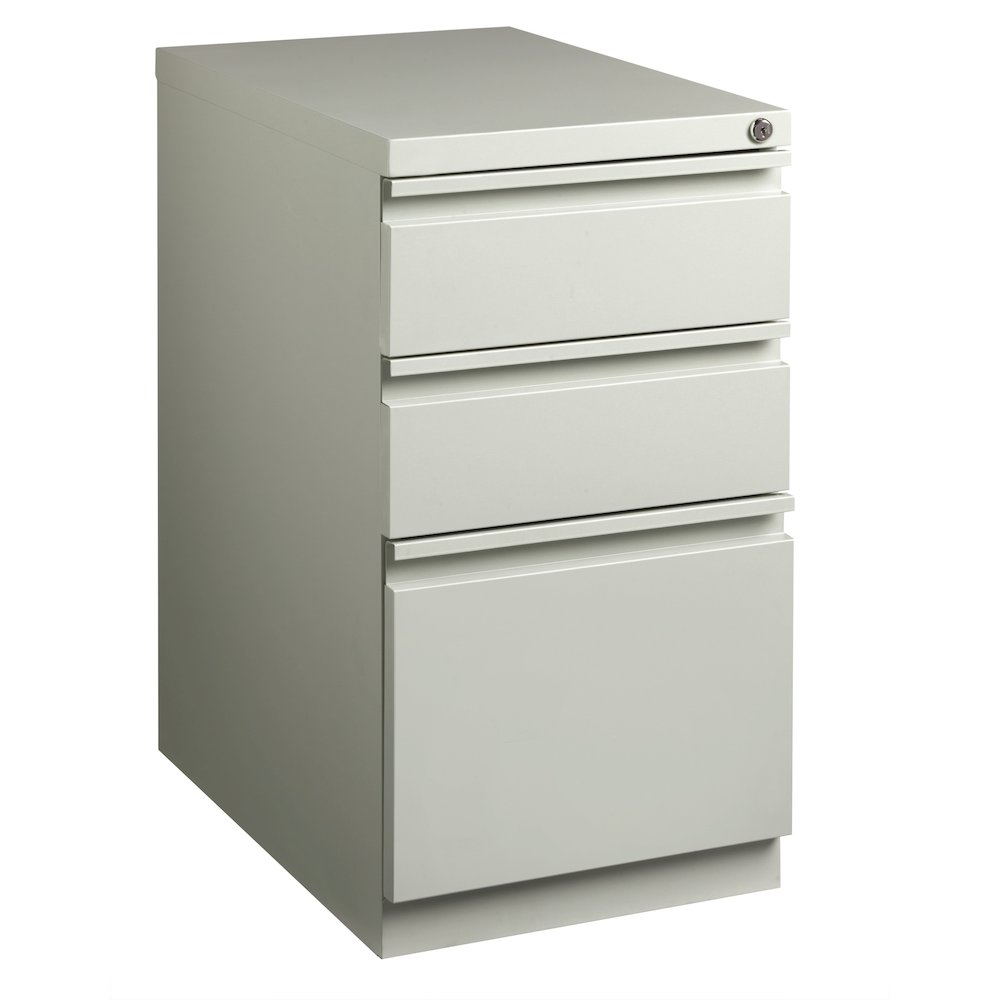 Hirsh 23" Deep Mobile Pedestal File Cabinet 3 Drawer Box-Box-File, Light Gray. Picture 9