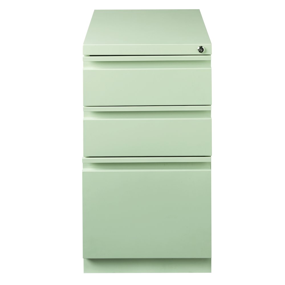 Hirsh 23" Deep Mobile Pedestal File Cabinet 3 Drawer Box-Box-File, Light Gray. Picture 3