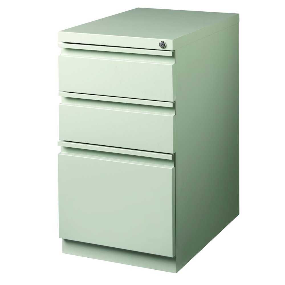Hirsh 23" Deep Mobile Pedestal File Cabinet 3 Drawer Box-Box-File, Light Gray. Picture 4