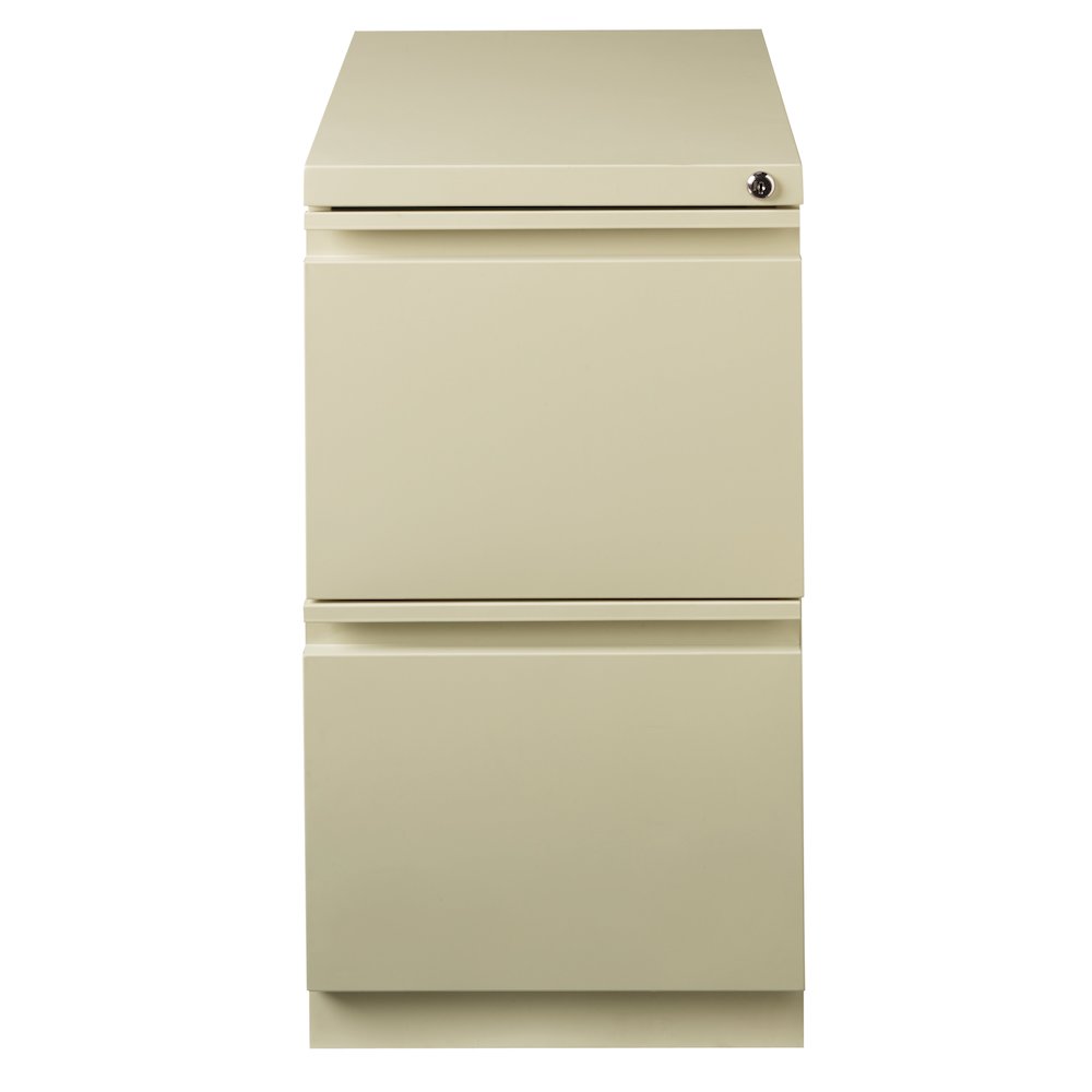 Hirsh 23" Deep Mobile Pedestal File Cabinet 2 Drawer File-File, Putty. Picture 1