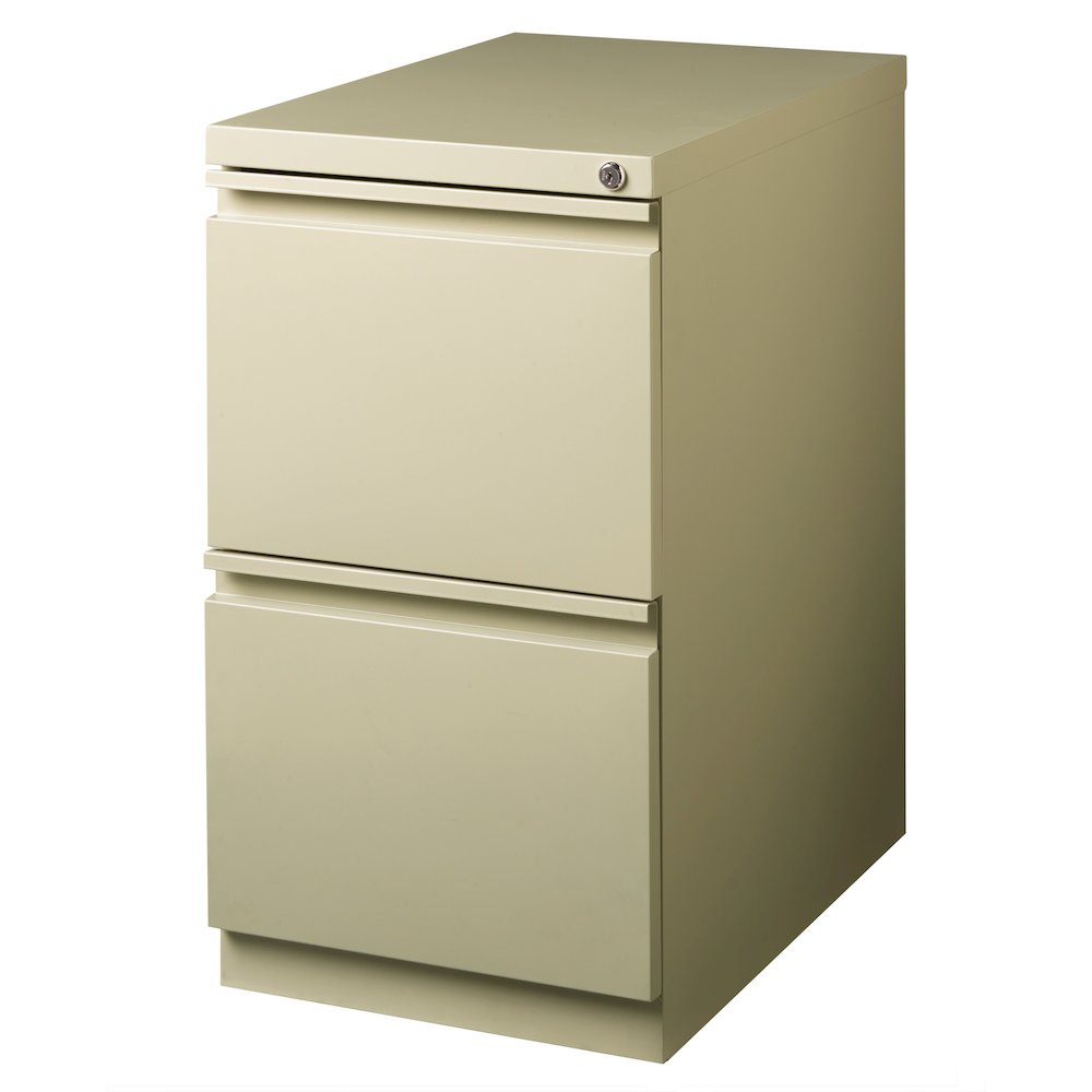 Hirsh 23" Deep Mobile Pedestal File Cabinet 2 Drawer File-File, Putty. Picture 2