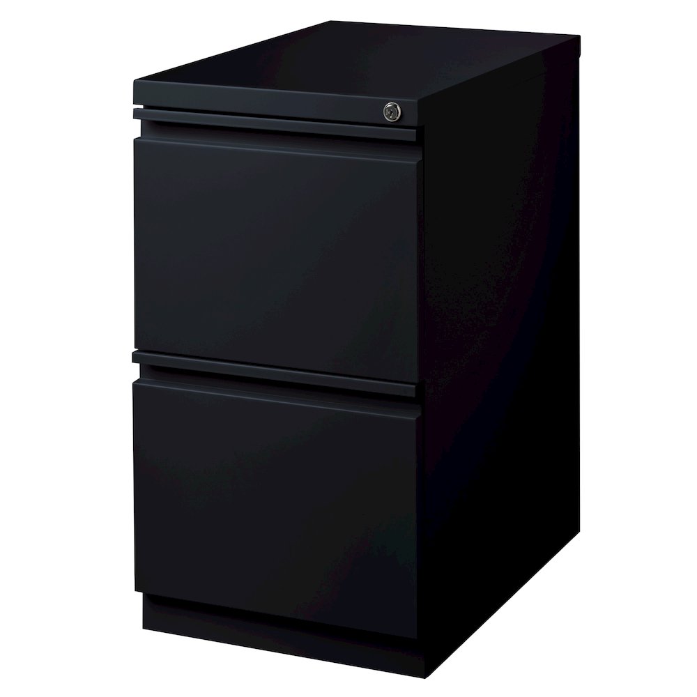 Hirsh 23" Deep Mobile Pedestal File Cabinet 2 Drawer File-File, Black. Picture 2