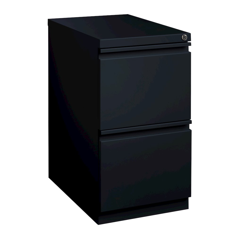 Hirsh 23" Deep Mobile Pedestal File Cabinet 2 Drawer File-File, Black. Picture 9