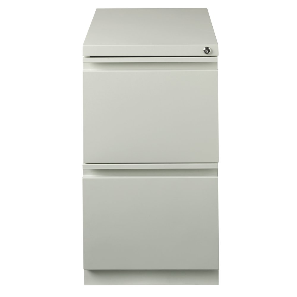 Hirsh 23" Deep Mobile Pedestal File Cabinet 2 Drawer File-File, Light Gray. Picture 1
