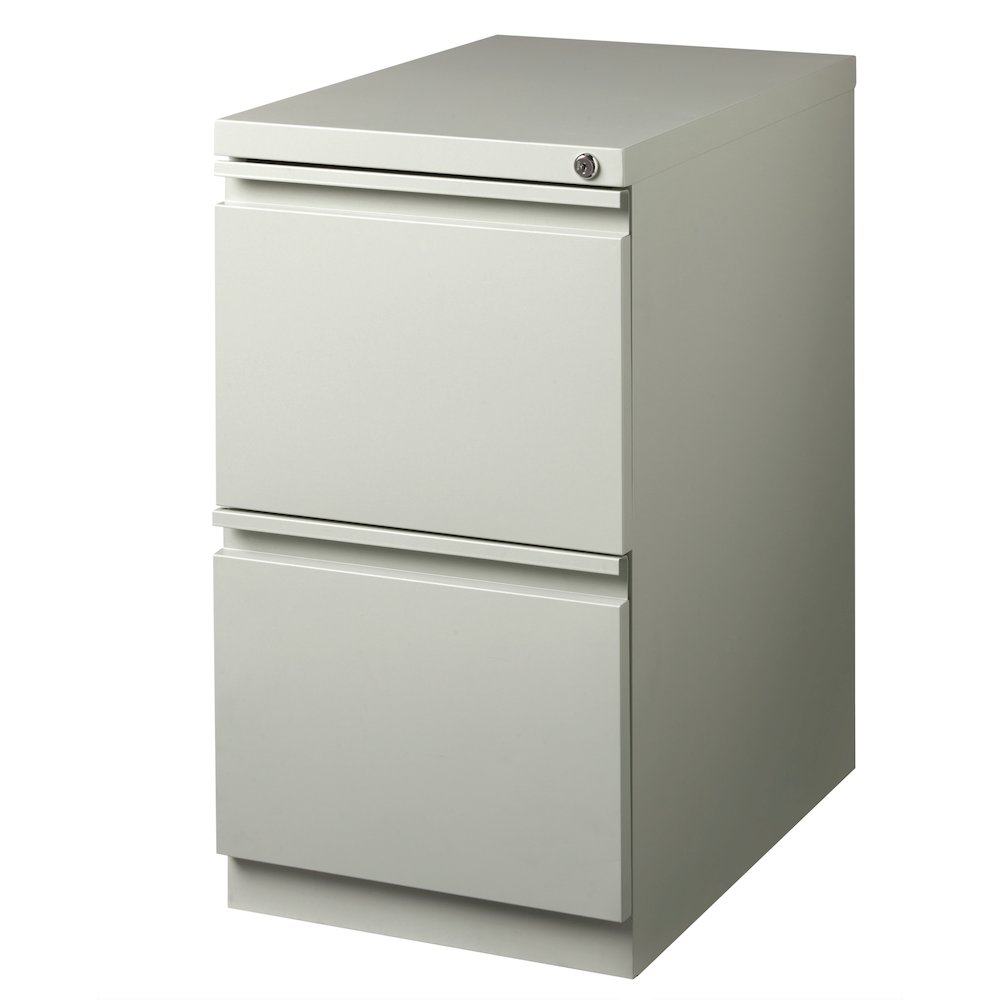 Hirsh 23" Deep Mobile Pedestal File Cabinet 2 Drawer File-File, Light Gray. Picture 2