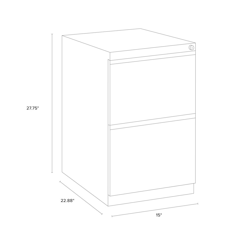 Hirsh 23" Deep Mobile Pedestal File Cabinet 2 Drawer File-File, Light Gray. Picture 5