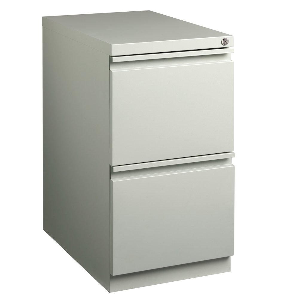 Hirsh 23" Deep Mobile Pedestal File Cabinet 2 Drawer File-File, Light Gray. Picture 9