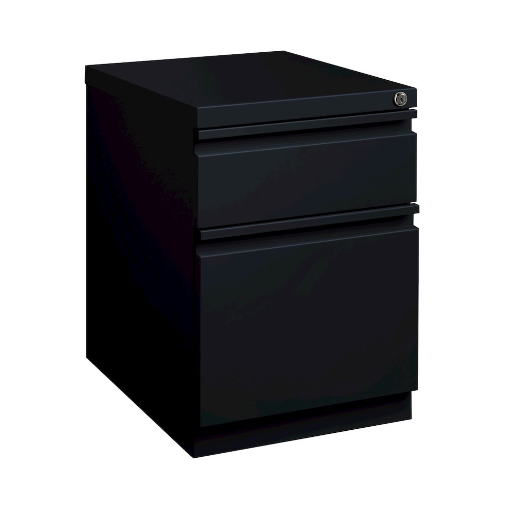 Hirsh 20" Deep Mobile Pedestal File Cabinet 2 Drawer Box-File, Black. Picture 11