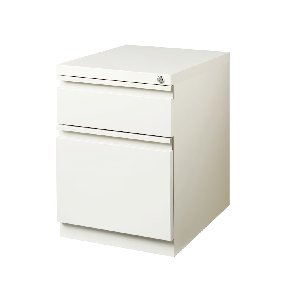 Hirsh 20" Deep Mobile Pedestal File Cabinet 2 Drawer Box-File, White. Picture 2