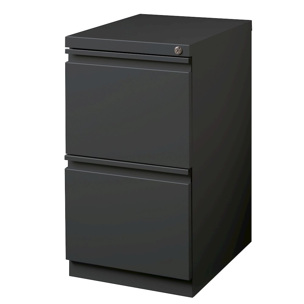 Hirsh 20" Deep Mobile Pedestal File Cabinet 2 Drawer File-File, Charcoal. Picture 2