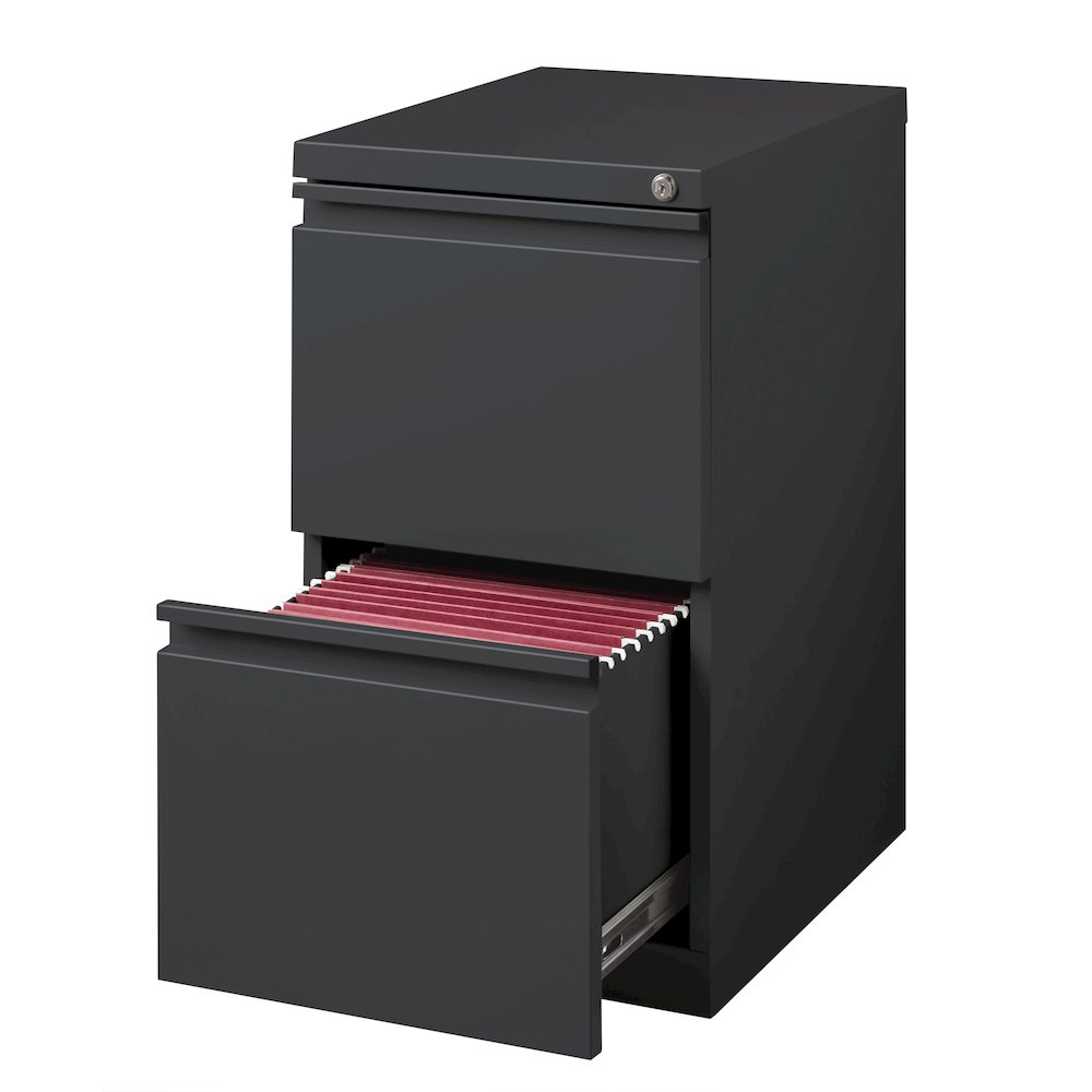 Hirsh 20" Deep Mobile Pedestal File Cabinet 2 Drawer File-File, Charcoal. Picture 3