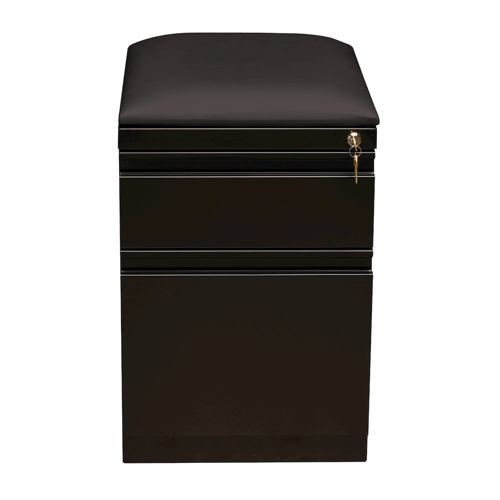 Hirsh 20 inch Deep Mobile Pedestal File Cabinet 2 Drawer Box-File Black/Black. Picture 1