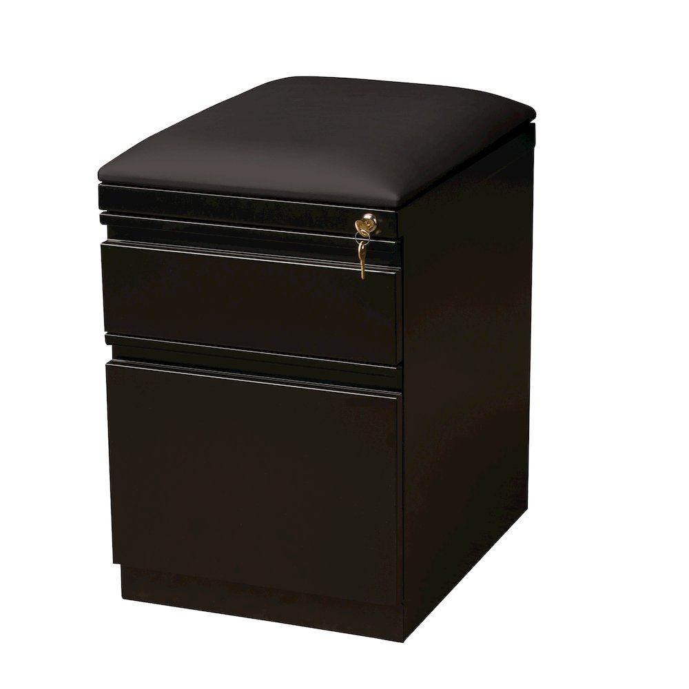 Hirsh 20 inch Deep Mobile Pedestal File Cabinet 2 Drawer Box-File Black/Black. Picture 5