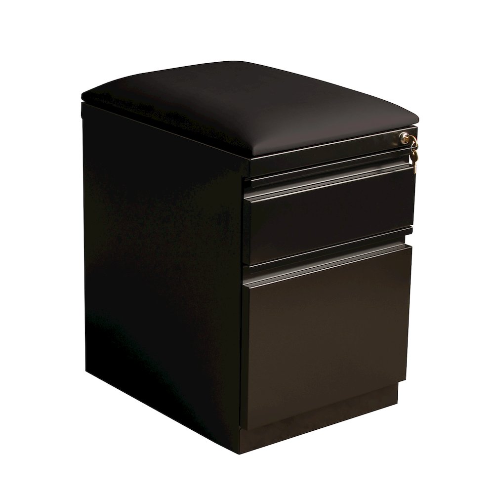 Hirsh 20 inch Deep Mobile Pedestal File Cabinet 2 Drawer Box-File Black/Black. Picture 9