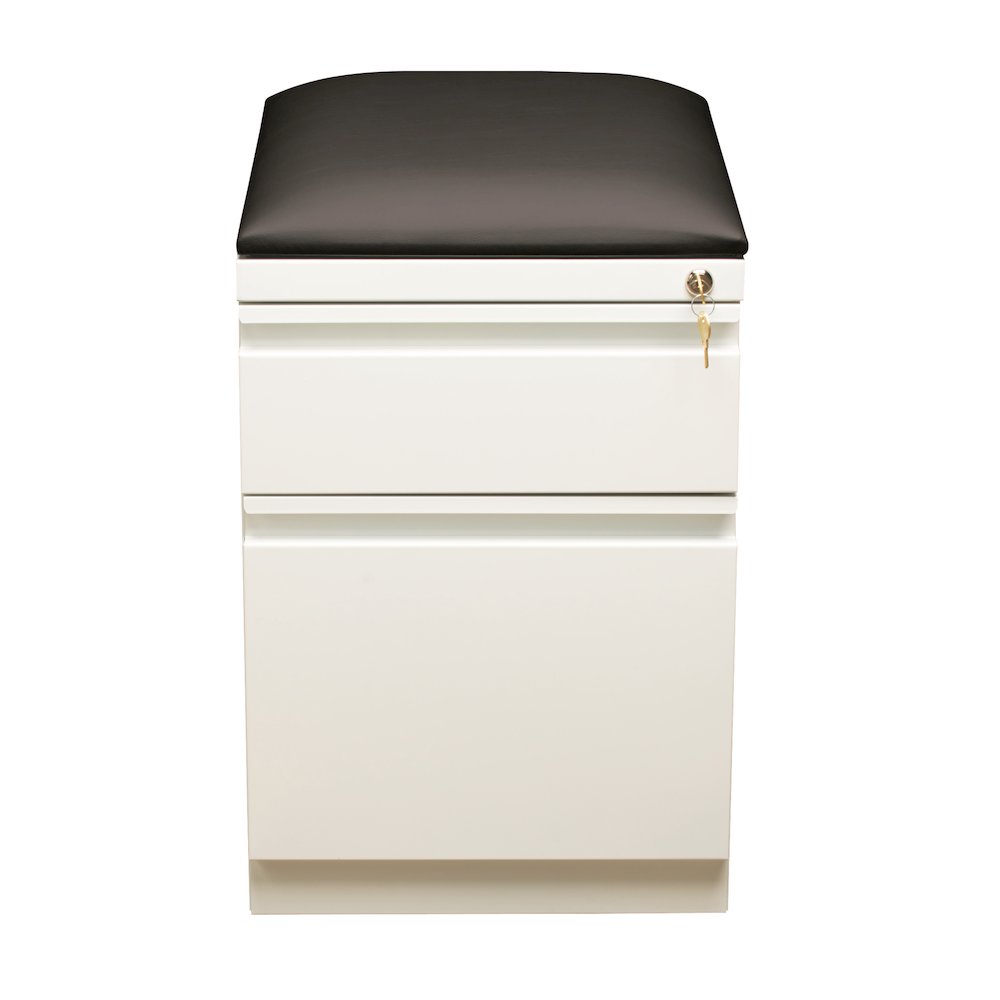 Hirsh 20 inch Deep Mobile Pedestal File Cabinet 2 Drawer Box-File White/Black. Picture 1
