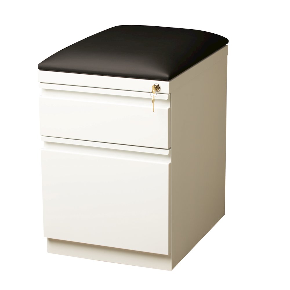 Hirsh 20 inch Deep Mobile Pedestal File Cabinet 2 Drawer Box-File White/Black. Picture 2